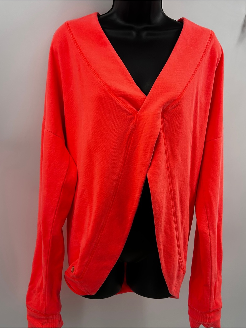 Lilly Pulitzer Luxletic Coral Wrap Front Crossover Sweatshirt Jacket XL